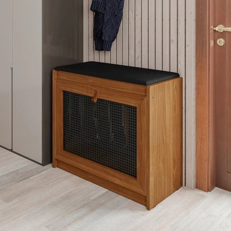 Sapateira com Assento Porta Basculante Madeira