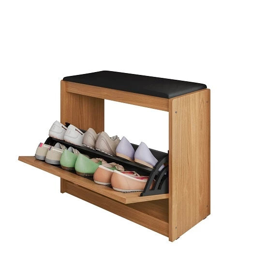 Sapateira com Assento Porta Basculante Madeira