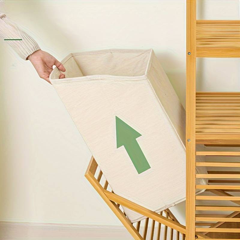 Cesto de roupa bambú Rustico multi compartimentos (Grátis 2 toalhas de rosto e 1 de Banho)