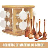 SpiceGourmet™: Organizador Giratório de Temperos + Colheres de Madeira de Brinde! [SOMENTE HOJE!]🔥