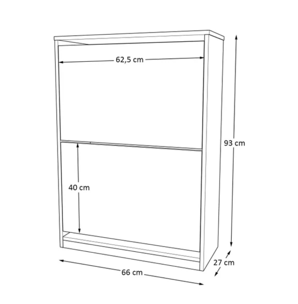 Sapateira 2 Portas Basculantes para 11 a 20 Pares