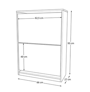 Sapateira 2 Portas Basculantes para 11 a 20 Pares