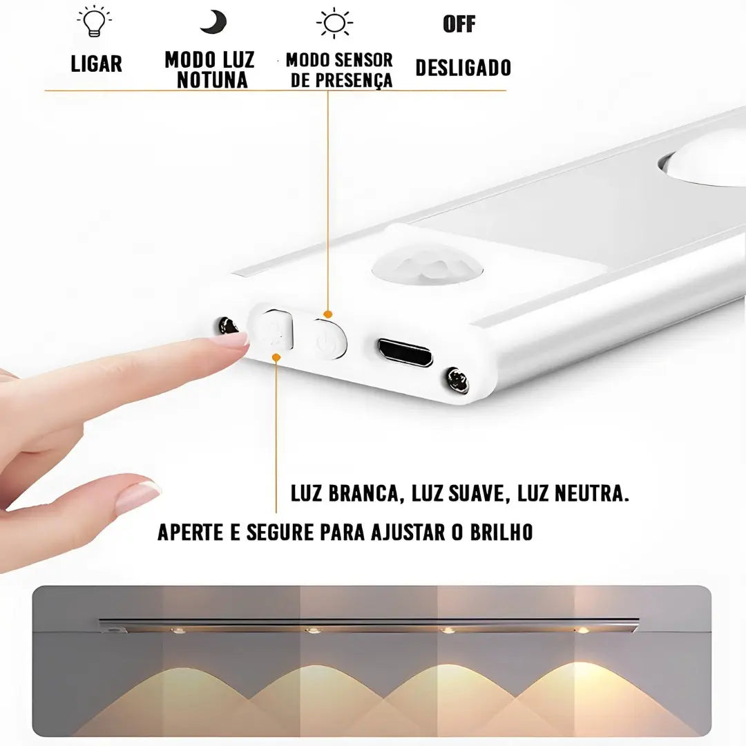 Luminaria Inteligente DuoLux© com Sensor de Presença - LEVE 2 OU 3 E ECONOMIZE!